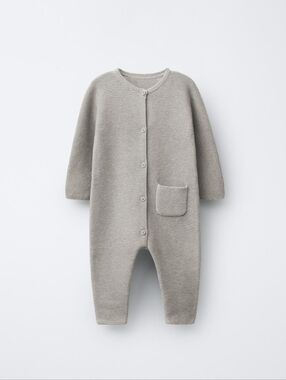 Zara Baby Light Grey Knit Links Jumpsuit Onepiece